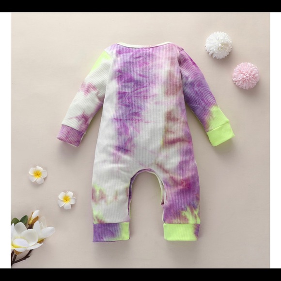 Tie Dye Baby Boy Girl Romper - Picture 2 of 4